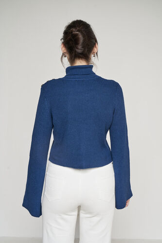 Teal Self Design Straight Top, Teal, image 4